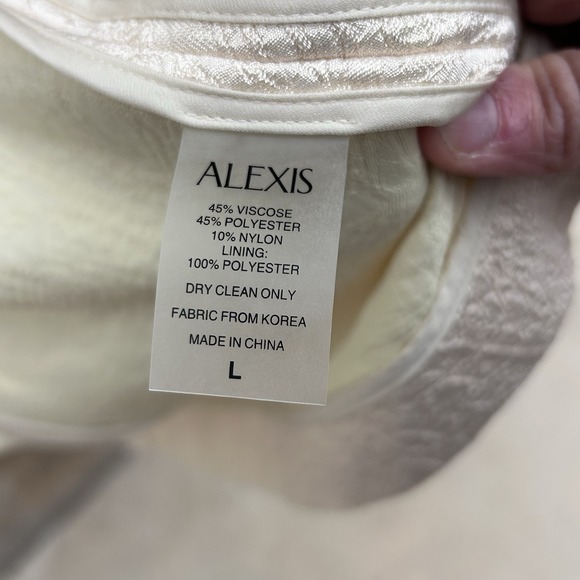 ALEXIS $585 Ivory Brocade Marsci Jacket Dress NWT Resort Summer Zip Up Sz L - Picture 10 of 11